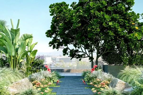 Taratai Villa tropical garden