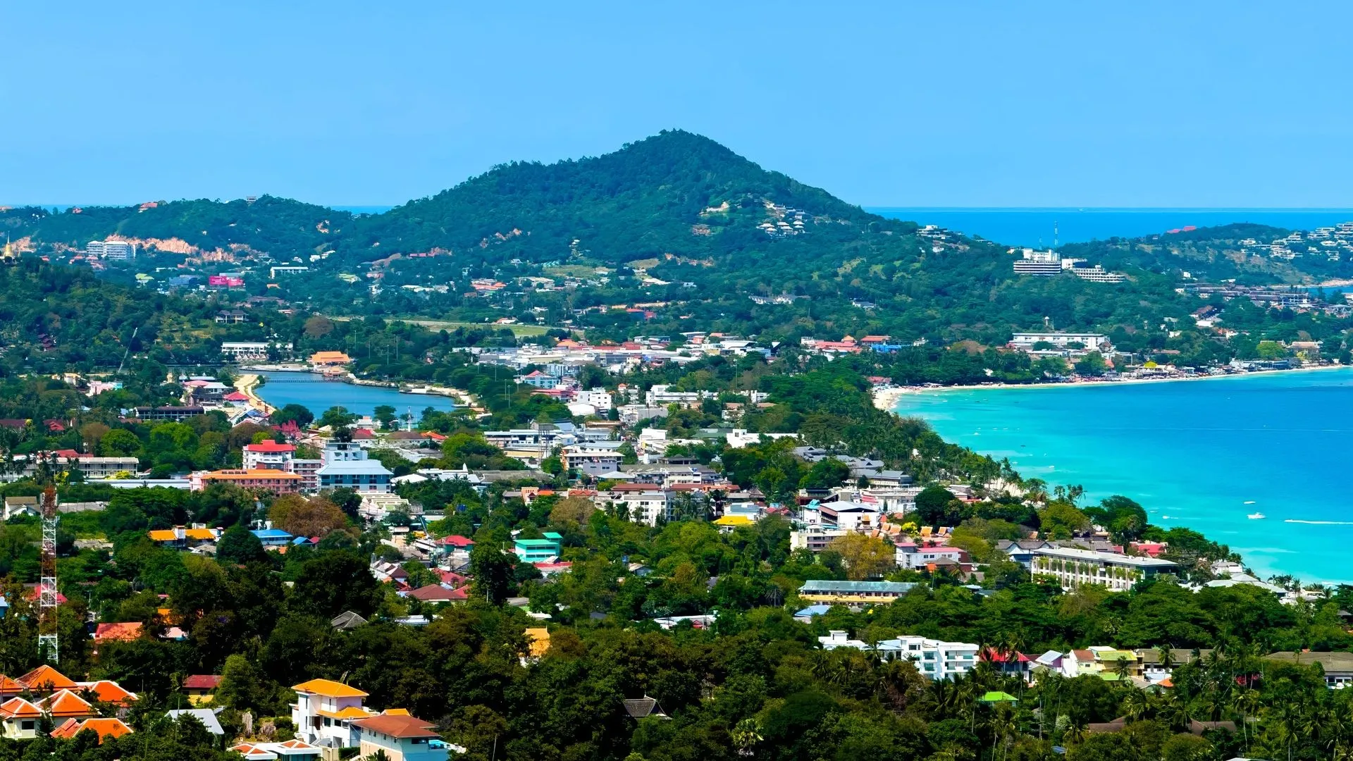 Aerial view of Pattaya's tropical coast